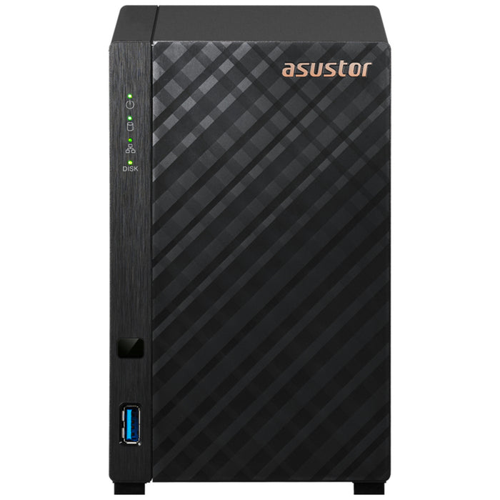 Asustor Drivestor 2 Lite AS1102TL 2-Bay NAS Quad Core 1.7 GHz 1GB RAM 1x GbE LAN 2x USB 3 Years Warranty Come With 4 Free Camera Licenses (12 Licenses Max)