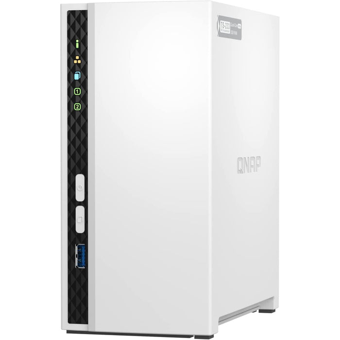 QNAP TS-233 Home 2-Bay Desktop NAS Server Quad Core 2.0GHz 2GB Memory 1x GbE 2X USB 2X 3.5"/2.5" SATA 2 Years Warranty Come with 2 Camera License