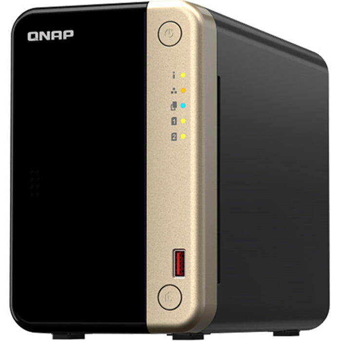 QNAP TS-264-16G Home and Business 2-Bay NAS Server Intel Dual Core Upto 2.9GHz 16GB Ram 2xM.2 1x PCI 1x 2.5GbE 4xUSB 1x HDMI 3 Years Warranty  Come with 8 Camera License