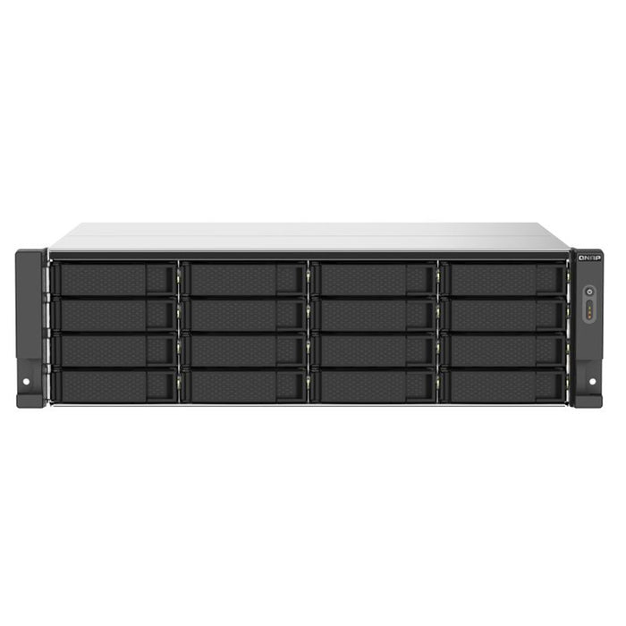 QNAP TS-1673AU-RP-16G Business 3U 16-Bay Rackmount NAS Server AMD Ryzen V1500B 4C/8T 2.2GHz 16GB DDR4 (64GB Max) 16 x 3.5"/2.5" Sata Hot-swappable M.2 Via PCIe 2x2.5GbE 2xPCIe 3 Years Warranty Come with 8 Camera License