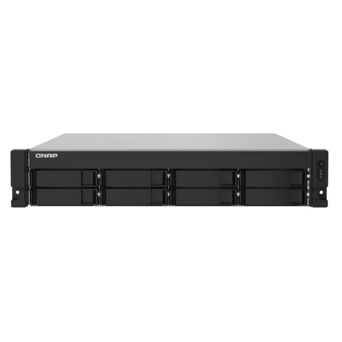 QNAP TS-832PXU-4G Business 2U 8-Bay Rackmount NAS Server Quad Core 1.7GHz 4GB DDRE (16GB Max) 2x 2.5 GbE 2x 10 GbE 1x PCIe 4x USB 3 Year Warranty Come with 8 Camera Licenses