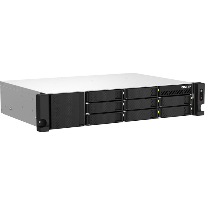 QNAP TS-864eU-8G Business 2U 8-Bay Rackmount NAS Server Intel Quad Core Upto 2.9GHz 8GB Ram (16GB Max) 1x PCI 4x USB 1x HDMI 3 Years Warranty Come with 8 Camera License