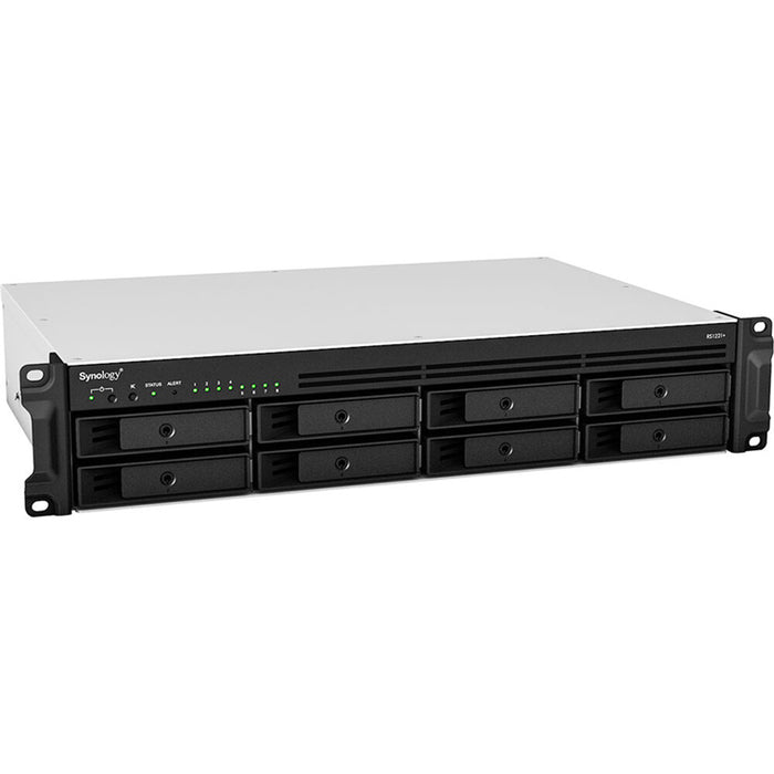 Synology RackStation RS1221+ 8-Bay 2U NAS Server Ryzen V1500B Quad Core 2.2GHz 4GB DDR4 RAM (32GB Max) 4x 1GbE RJ-45 2x USB3.0 1x eSATA 3 Years Warranty