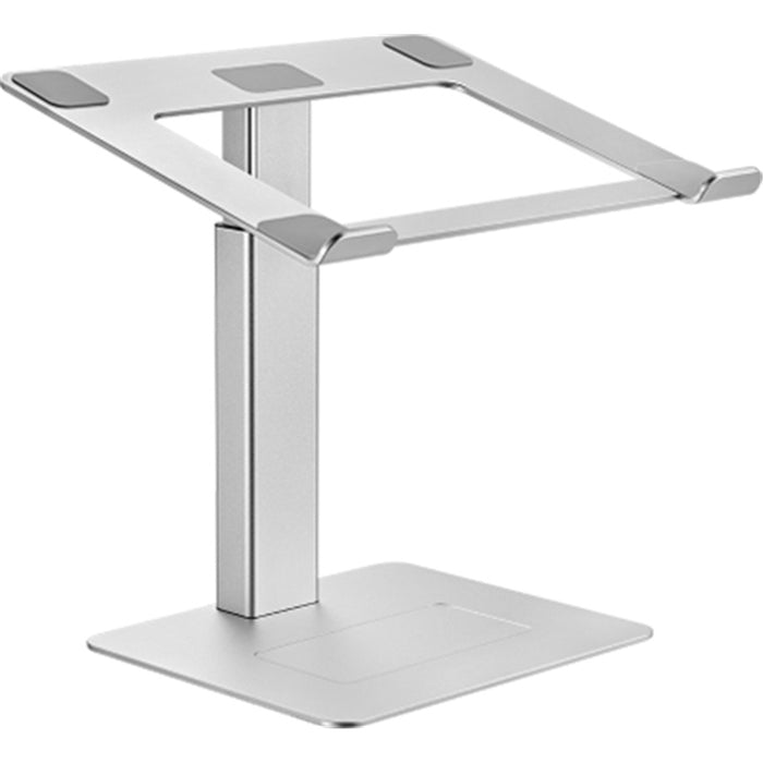 KONIC Height Adjustable Aluminum Laptop Riser - Silver - Height Range 225-380mm - 16 Adjustable Levels Anchored Lock with increased stability