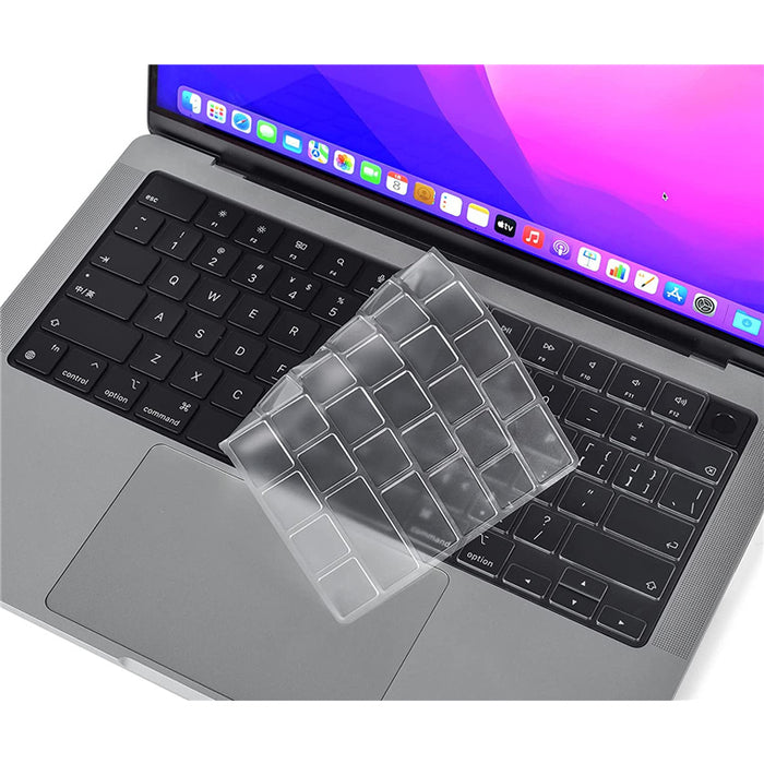 Ultra Thin Keyboard Cover Protector - Apple 13.6" Macbook Air with M2 Chip / MacBook Pro 14" A2442 A2779 / MacBook Pro 16" A2485 M1 Pro M1 Max A2780 M2 Pro M2 Max / MacBook Air 15.3" For Models: A2681 A2442 A2779 A2485 A2780 A2941 TPU 0.1mm Thickness