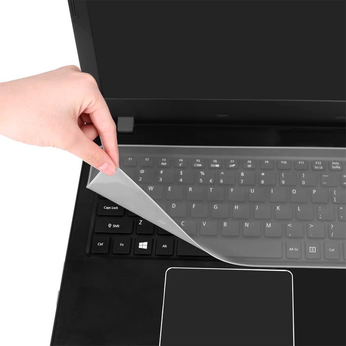 Universal Keyboard Cover for 15.6"-17.3" Laptop Notebook With Numeric Keypad Keyboard (Width 36.2cm x Height 13.2cm) Ultra Thin Silicone Waterproof Keyboard Protector Skin - Clear