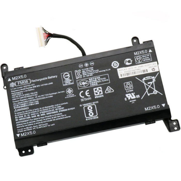 Laptop Battery For HP OMEN 17-AN125TX 17-an013TX an014TX 14.4V 86Wh 5973mAh 8-cell 16 Pin Connectors PN: FM08 HSTNN-LB8B