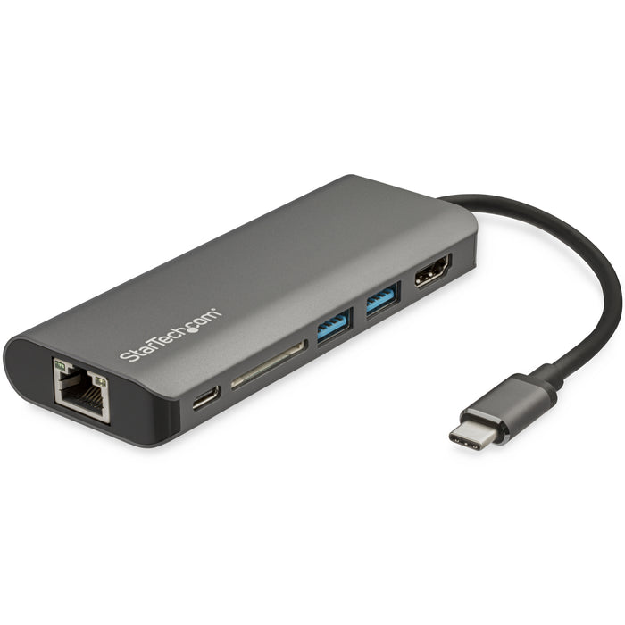StarTech.com DKT30CSDHPD3 USB-C Single 4K Mobile Dock support 60W Power Delivery HDMI x1 USB-C x1 USB 3.0 x2 RJ45 x1 SD Reader x1 support Apple Intel / ChromeOS / Microsoft Windows 3yr warranty