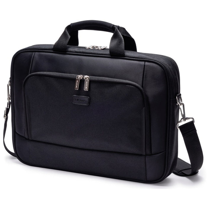 Dicota Top Traveller BASE Carry Bag for 13"-14" Laptops - Black with Shoulder Strap - Suitable for Business