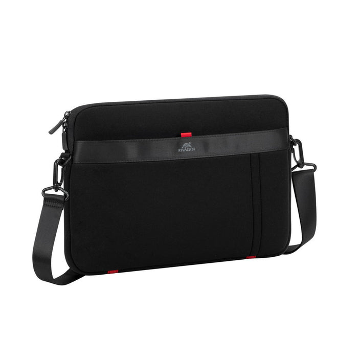 Rivacase Antishock Laptop Sleeve for 13.3" Laptops - Black with Shoulder Strap - Fits MacBook Pro 14