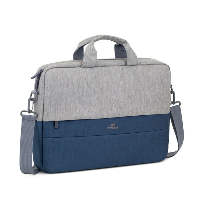 Rivacase Prater Anti-Theft Designed Carry Bag for 15.6"-16" Laptops - Grey / Dark Blue