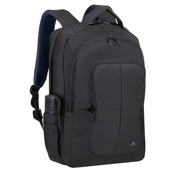 Rivacase Tegel Backpack for 17.3" Laptops - Black Suitable for Business & Travel with Water-Resistant Fabric