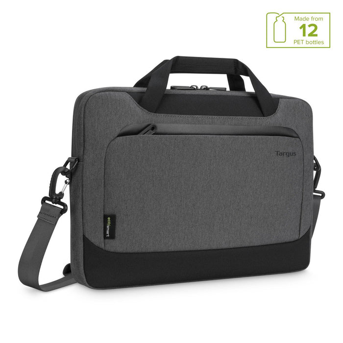 Targus Cypress EcoSmart Slimcase Briefcase for 13.3"-14" Laptop Bag - Grey Woven Fabric - Handle - Trolley Strap - shoulder Strap