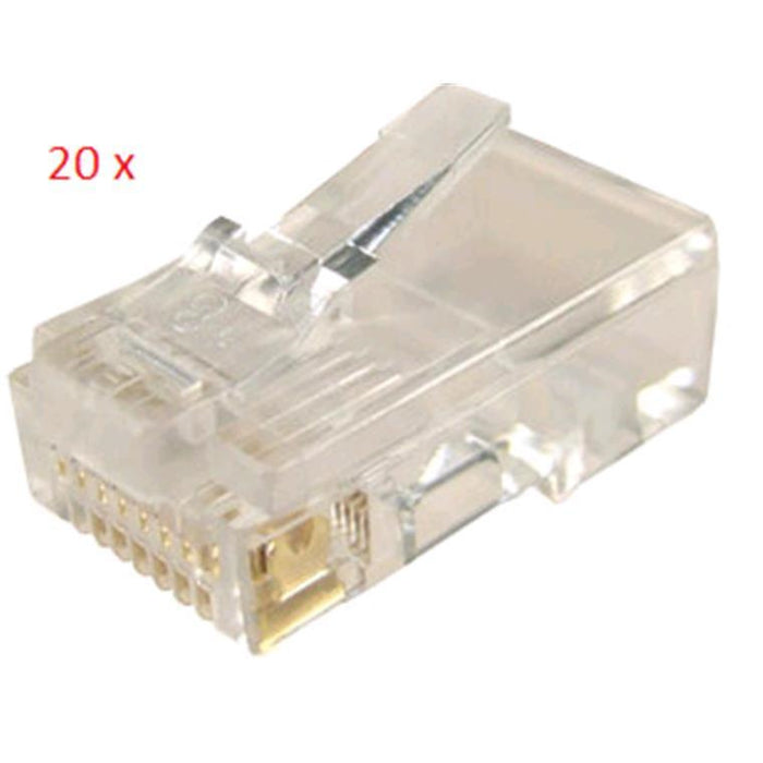 Dynamix RJ-45 Plug 20pc Bag 8P8C Modular Plug (Flat Stranded) 50 micron