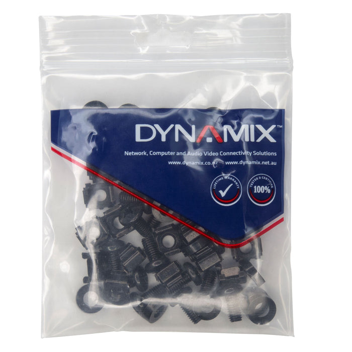 Dynamix CAGE30B 30pc Pack 3 Piece Cage     Nut Black M6 15mm.