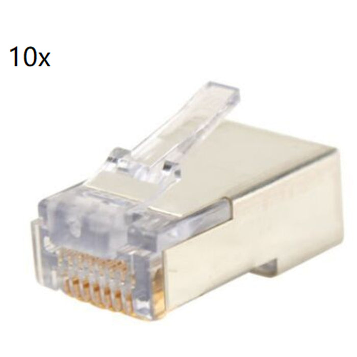 PlatinumTools 100021C Cat5e/6 Shielded EZ-RJ45 Plug with Internal Ground. Easy install RJ45 plug for Cat5e or Cat6 shielded solid and stranded cable. Once piece design. 10pc clamshell.