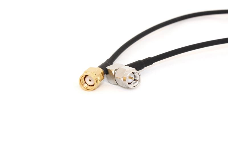 RP-SMA Male to SMA Male Right Angle 20cm Rootenna Coax Pigtail