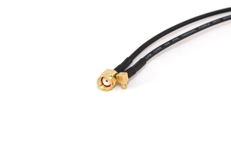 RP-SMA Male to MMCX Male Right Angle 35cm 50 Ohm Coax Pigtail
