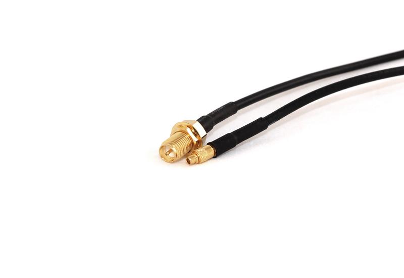 RP-SMA Female Bulkhead to MMCX Male Straight 20cm 50 Ohm Coax Pigtail
