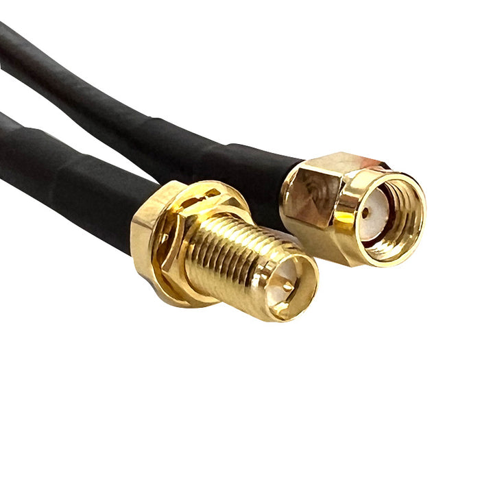 RP-SMA Male to RP-SMA Female Bulkhead 100cm LLC200 50 Ohm Coax Cable