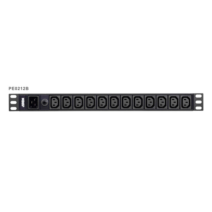 Aten PE0212G 12 Port 1U Basic PDU supports up to 15A with 12 IEC C13 outputs overload protection