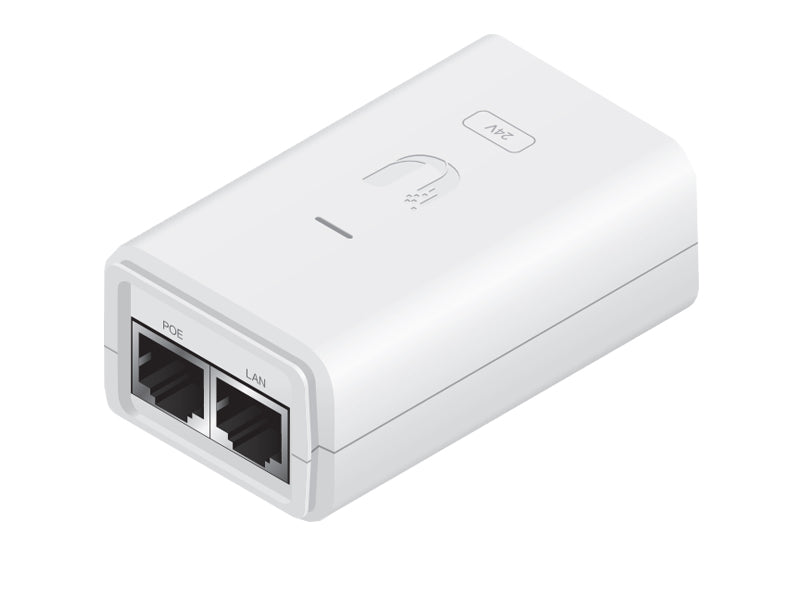 Ubiquiti 24VDC 0.3A White Gigabit Passive Power over Ethernet Injector