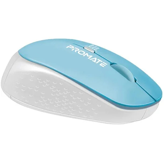 Promate TRACKER.BL Ergonomic Wireless Mouse - Blue 800/1200/1600 DPI - 10m Working Range - Included Nano Receiver - Easy Plug & Play Installation - Compatible with Windows & Mac