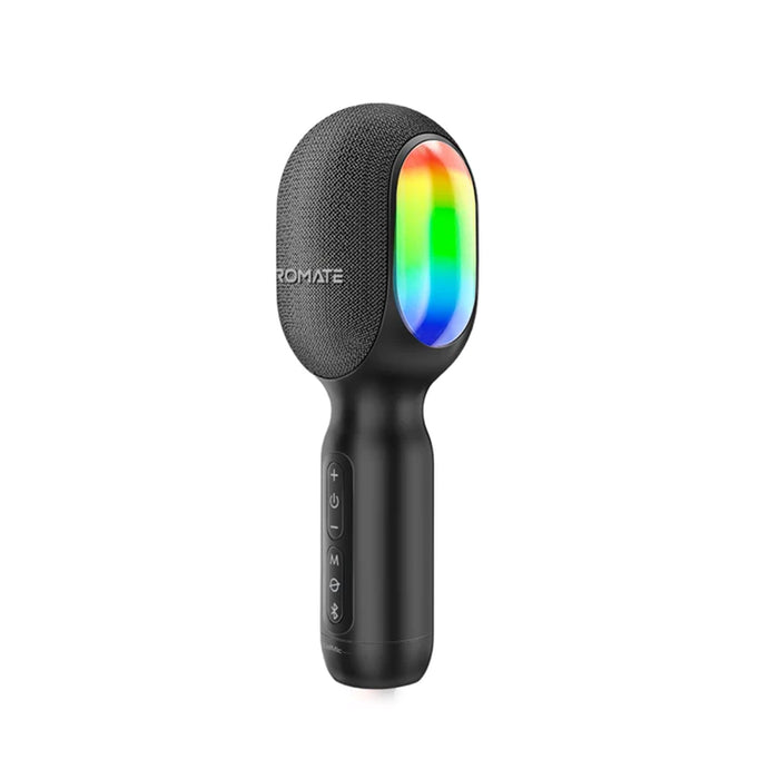 Promate 5-in-1 Wireless Karaoke Microphone & Speaker with RGB Lights & Bluetooth Built-in 2500mAh Battery for up to 10 Hours Play Time - Headphone Port - Built-in Speaker - Join 2 for Duet Mode