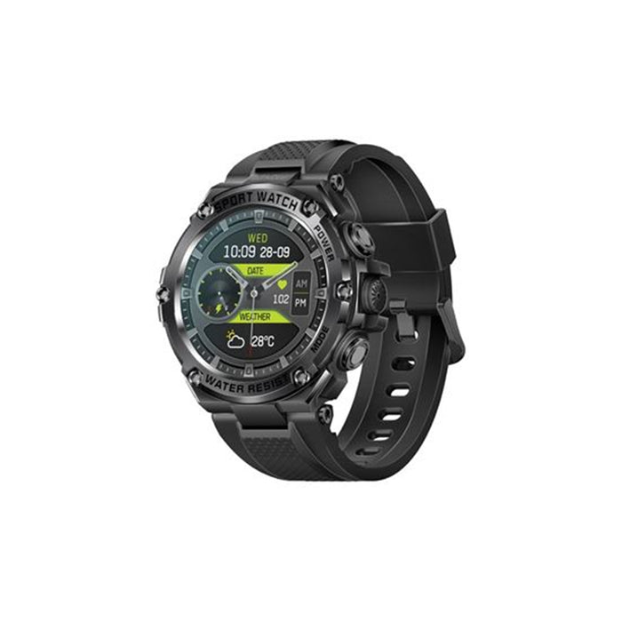 Promate XWATCH R19 IP67 Sport Watch - Black 1.53" Round Screen - Bluetooth Calling - Fitness Tracker - Pedometer - Blood Pressure Prediction - Heart Rate Real Time - Smart Notifications - Over 100 Customized Watch Faces