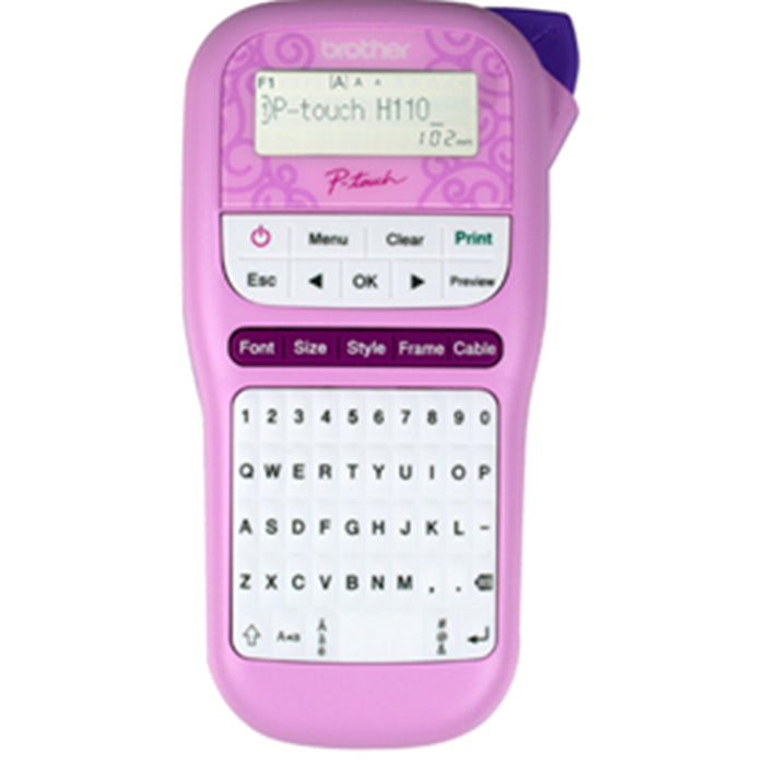 Brother P-touch PTH110PK Label Maker - Pink Durable