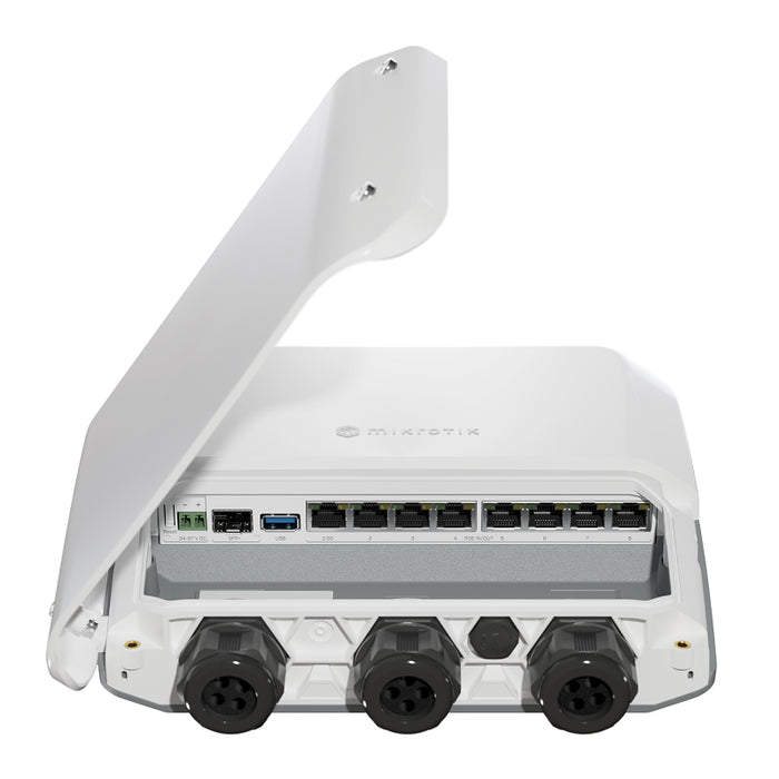 MikroTik RB5009UPr+S+OUT Outdoor PoE Router with 7x Gigabit Ethernet ports, 1 x 2.5 Gigabit Ethernet, 10G SFP+ cage