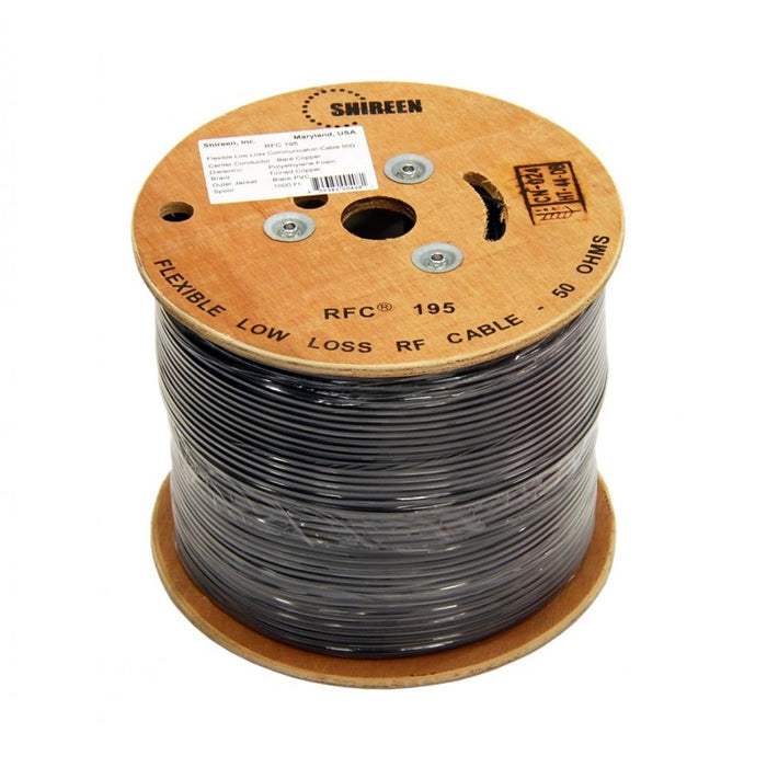 Shireen Inc RFC195 Cable 1000ft Spool 50 Ohm Coax Cable Drum (305m)