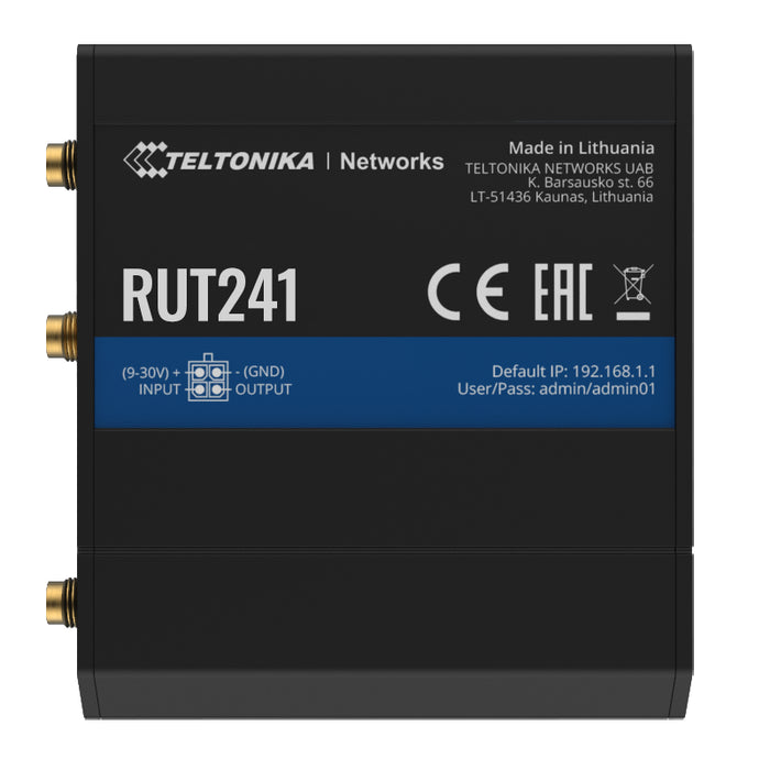 Teltonika RUT241 Global Industrial 4G/LTE WiFi Cellular Router with Digital IO