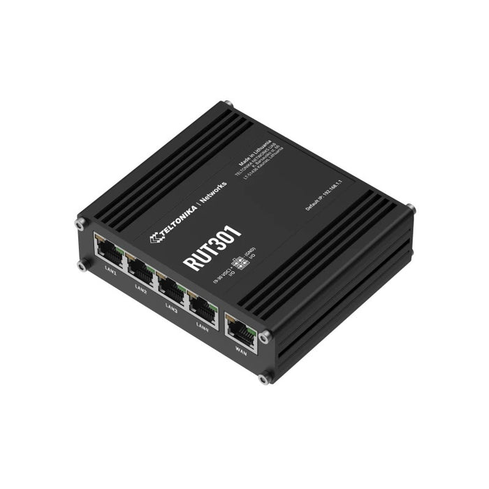 Teltonika RUT301 Industrial 5 port Ethernet Router with Configurable Digital Inputs/Outputs and USB 2.0