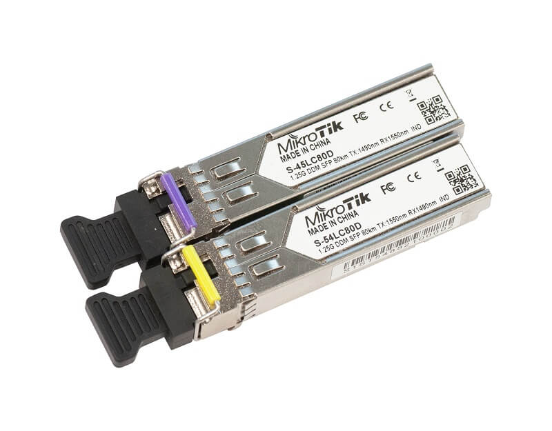 MikroTik Pair of SFP 1.25G modules for 80km 1490nm/1550nm S-45LC80D