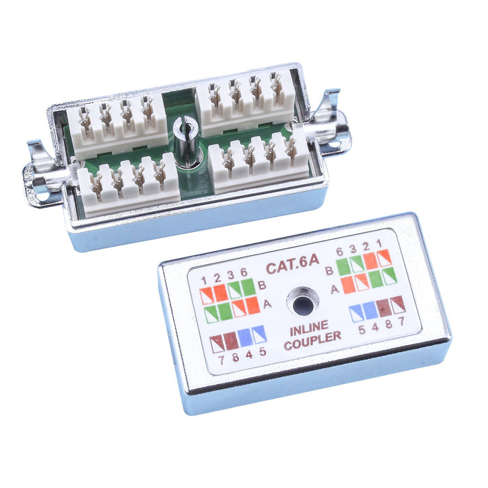 Dynamix A-PD-C6AS  Cat6A UTP Inline Coupler   Punch Down. Silver Colour. RoHS