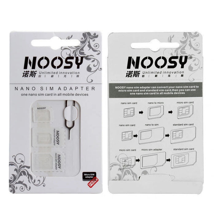 Noosy 4-in-1 Nano Micro SIM Adapter Standard SIM Card Tray For iPhone Samsung