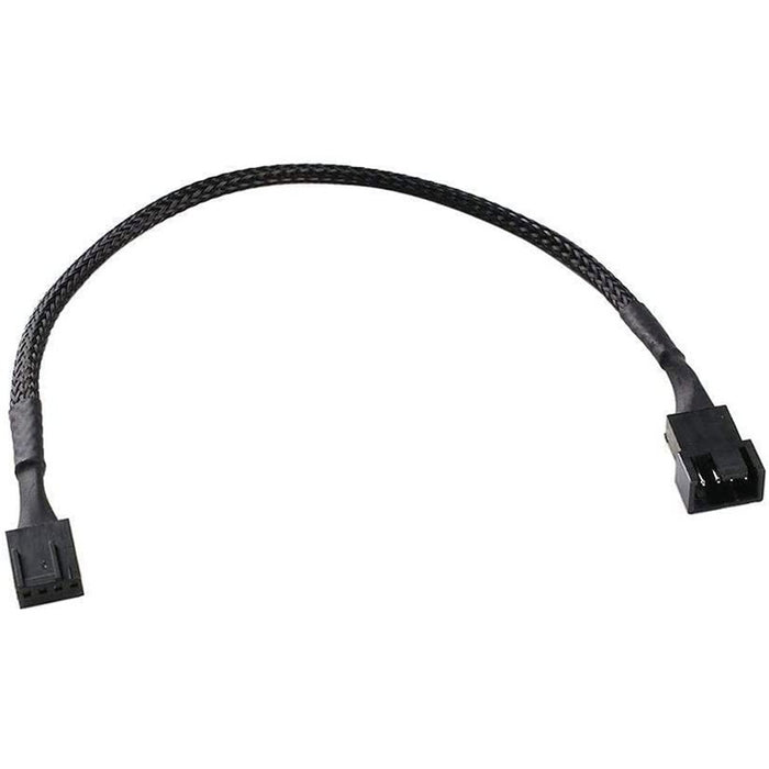 4 Pin PWM Connector CPU Case Fan Extension Cable (26cm Black Sleeved)
