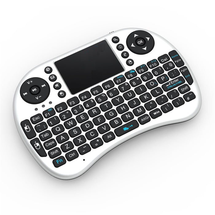 Raspberry Pi Mini Wireless Rechargeable Keyboard With Touchpad Mouse (White) Drive Free for Windows MAC OS X Android Linux etc.