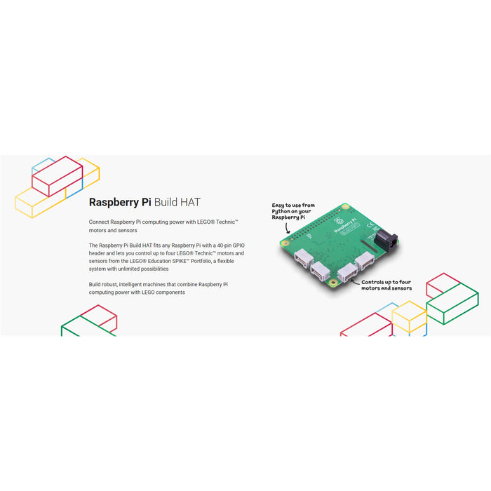 Raspberry Pi Official Build HAT Kit Pack Incl RPI 4B 1GB Board With Power Supply Compatible: The Build HAT Library Supports All the LEGO Technic Devices Check The List in Description for The Detail