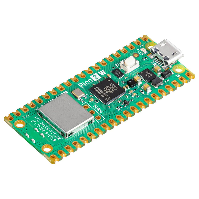 Raspberry Pi Pico 2 W Dual-Core Arm Cortex-M33 or Hazard3 RISC-V Processors 520 KB SRAM 4 MB flash Wi-Fi Bluetooth USB and 12 PIO state machines