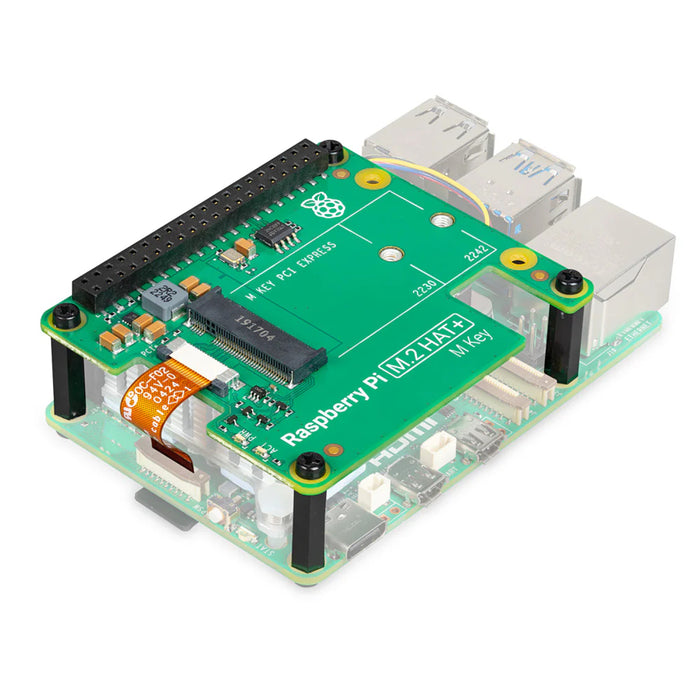 Raspberry Pi 5 Official M.2 HAT+  M Key Supports 2230 or 2242 Form Factor M.2 - Format PCIe / NVMe SSD and Other PCIe Accessories