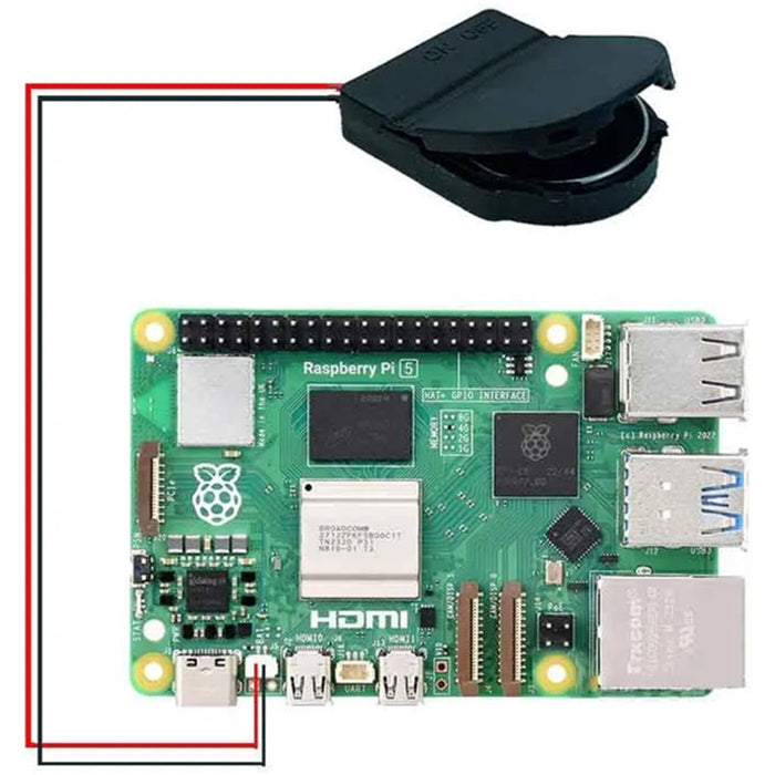 Raspberry Pi Accessories Battery Holder For Real-Time Clock (RTC) Battery Compatible: Raspberry Pi 5