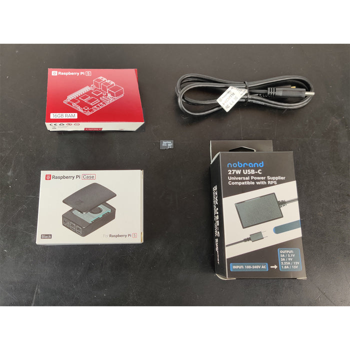 Raspberry Pi 5 16GB Entry Level Starter Kit Pack Black Case Edition with 32GB Pre-Program NOOBS Card