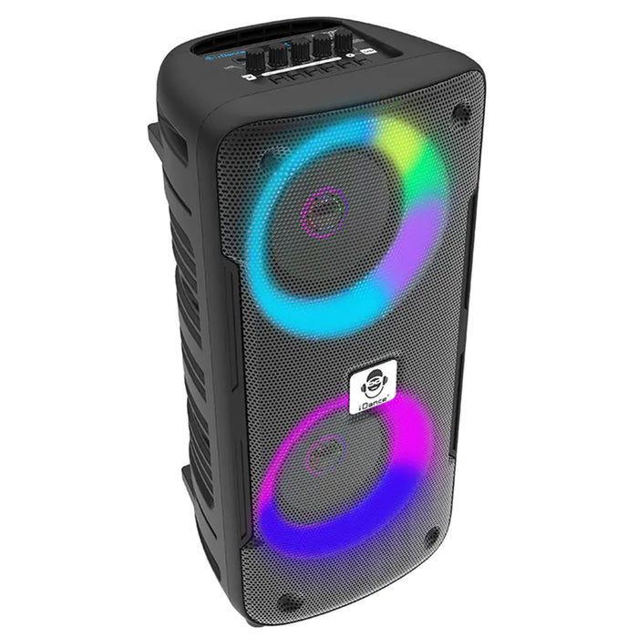 IDANCE Groove-X Portable Bluetooth Party Speaker with Party Lights & Microphone 8-in-1 karaoke party system Bluetooth USB AUX or MP3.