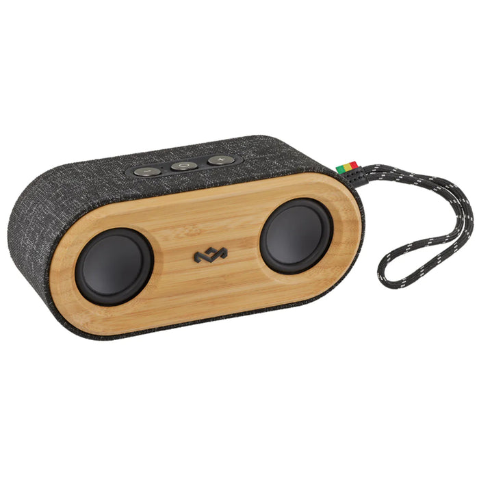 MARLEY Get Together 2 Mini 20W Wireless Stereo Bluetooth Speaker - Signature Black Up to 15 Hours Playtime - Premium Bamboo Finish - IP67 Water & Dust Resistant