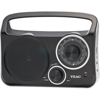 TEAC PR350 AM/FM Mantle Radio - Black Battery & Mains Powered - Aux In