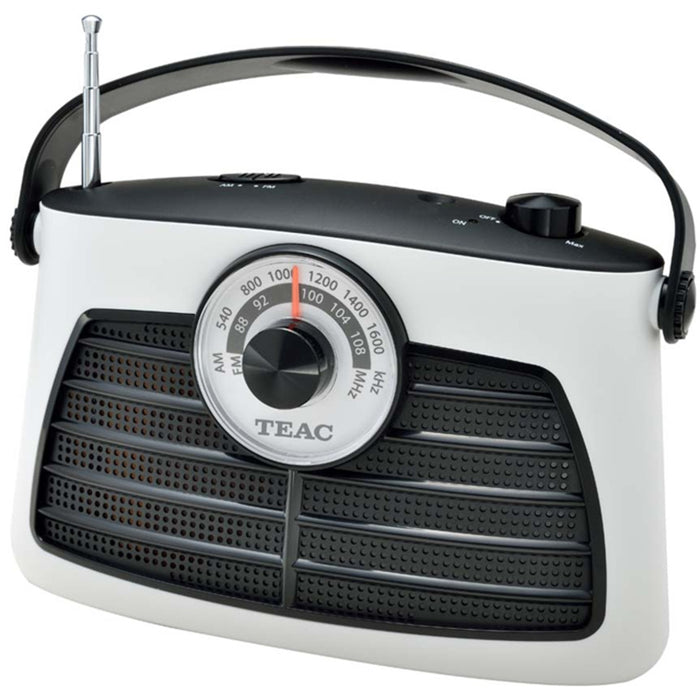 TEAC PR192 Portable AM / FM Radio with Aux-In - 3.5mm Stereo Jack - Plug into AC Power or Run on Battery for Portability