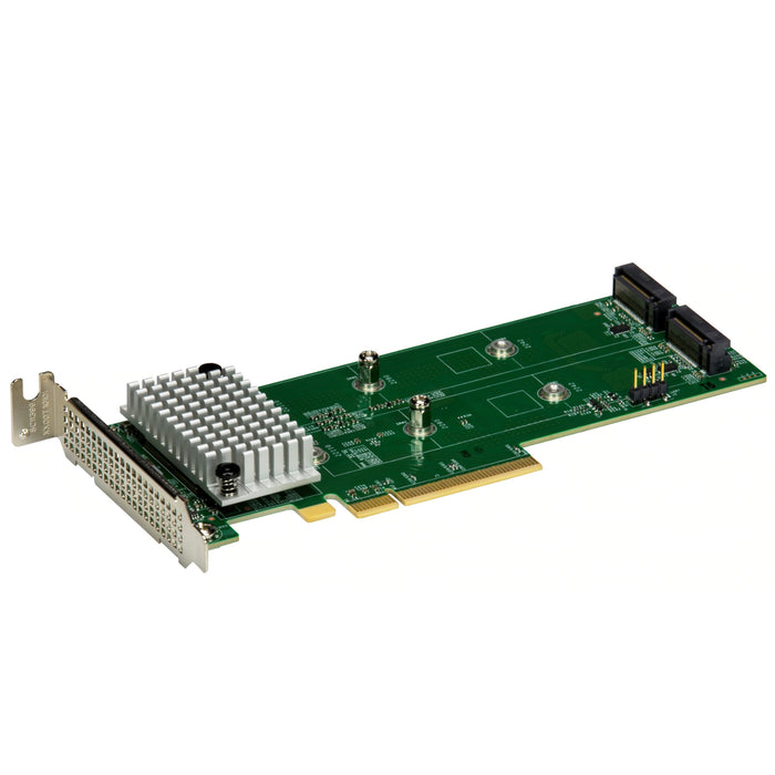 Supermicro LP PCIe 4.0 x8 Hybrid NVMe/SATA M.2 RAID 0/1 Carrier SAS3808 RAID Controller