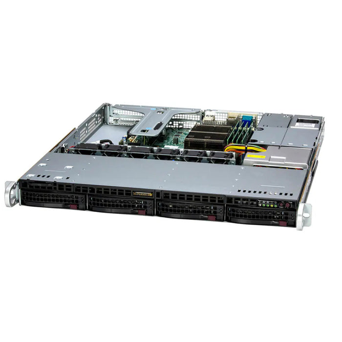 Supermicro 511R-M 1U Server - 1x Xeon E-2436 6C/12T 2.9GHz 16GB RAM (1x 16GB ECC UDIMM) 1x 480GB 7450 PRO M.2 NVMe SSD 1x 600W Power Supply